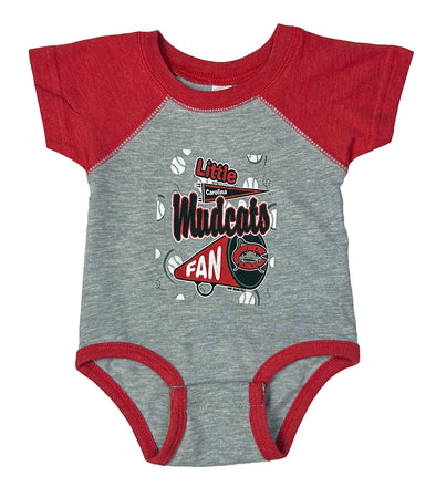 Carolina Mudcats  Heather/Red Rah Rah Infant Bodysuit
