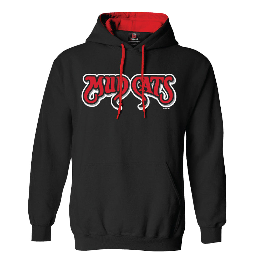 Carolina Mudcats Black Home Script Contrast Hood – Carolina