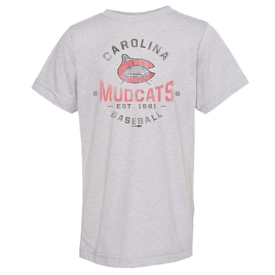 Carolina Mudcats Youth Grey Melange Gear Tee