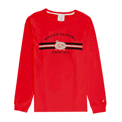 Carolina Mudcats Women's Red Clothesline Cotton Long Sleeve