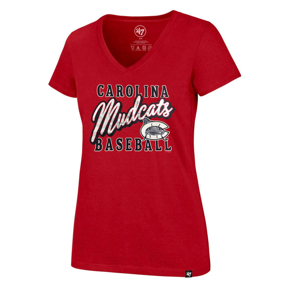 Carolina Mudcats Women's Red Ultra Rival V-neck Tee
