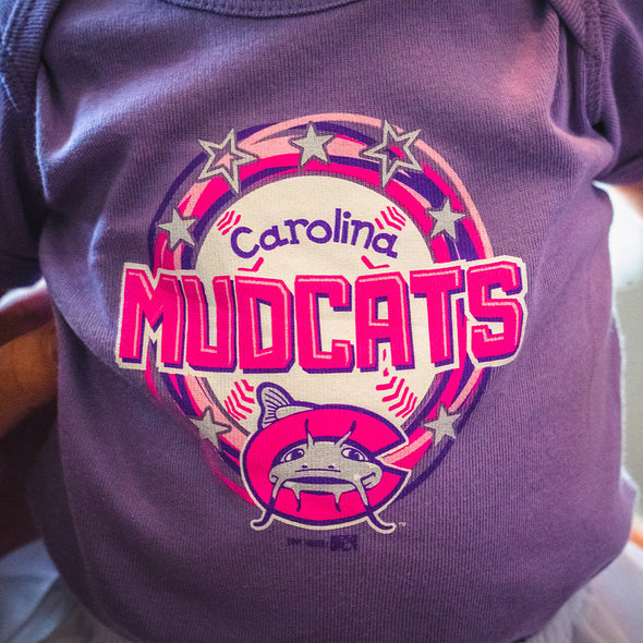 Carolina Mudcats Infant Lavender Grabs Lap Creeper